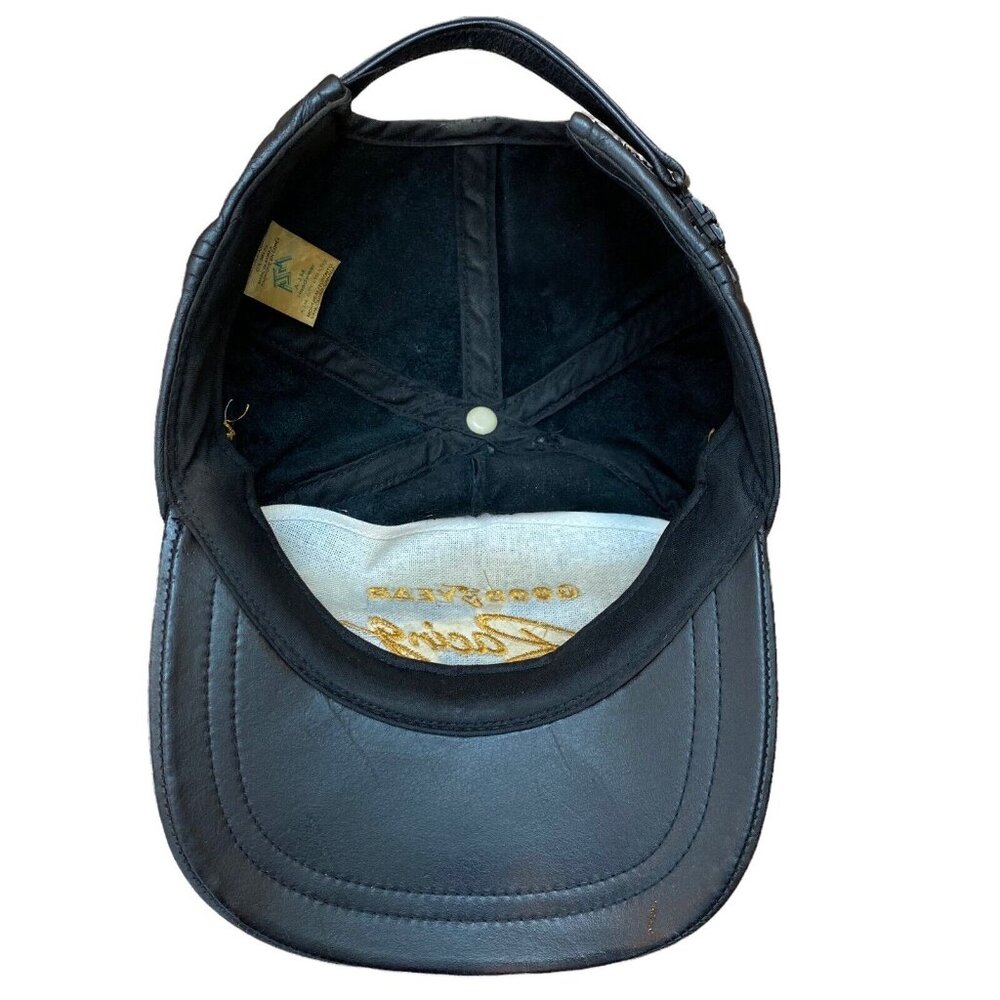 Vtg Good Year Racing Hat Cap LEATHER Embroidered Adjustable One Size RARE - Picture 7 of 10